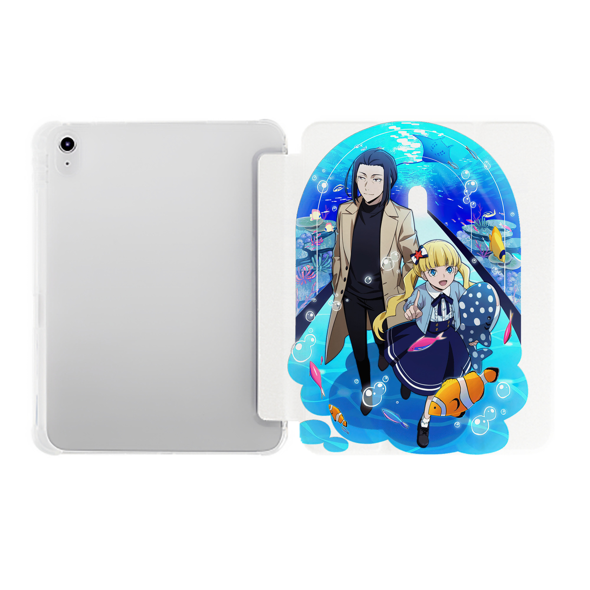 （画像用） 文豪ストレイドッグス Bungo Stray Dogs IPad ケース ペン収納付き 三つ折りスタンド PUレザー×シリコン 対応機種9.5/10.5/10.9インチ
